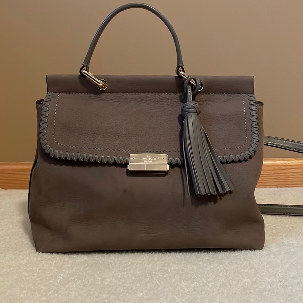 kate spade gray suede purse